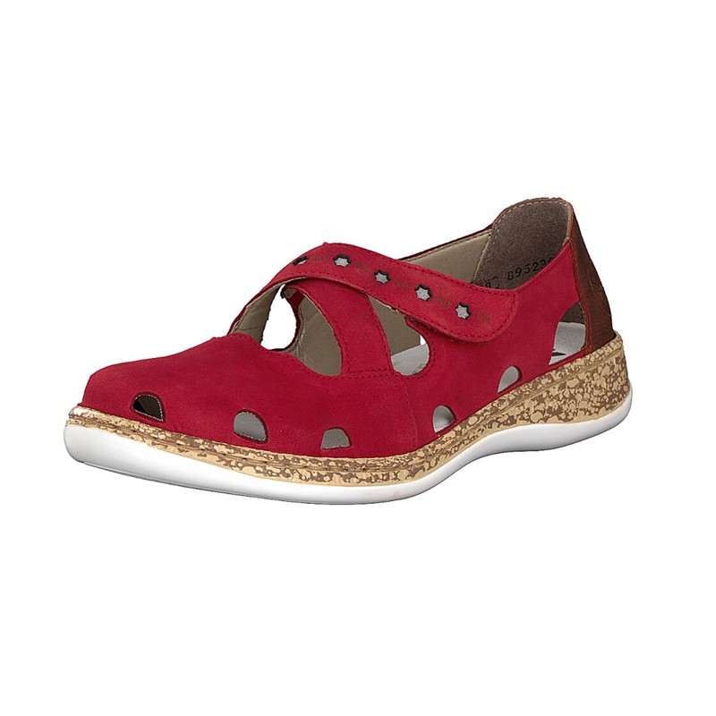 Slip On Rieker 46356-33 Para Mulher - Vermelhas